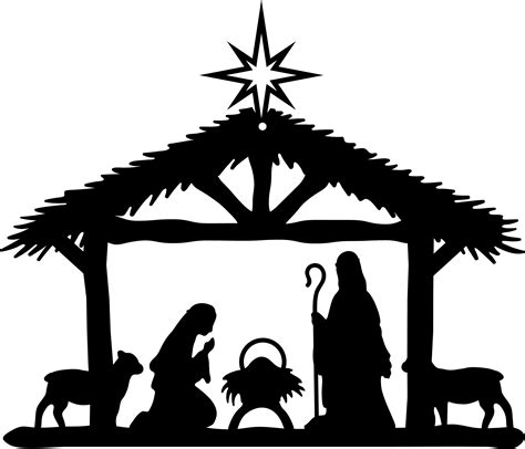 Free Printable Nativity Scene Silhouette